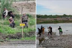 DPS oficiales inmigrantes armas largas Río Bravo Eagle Pass Texas