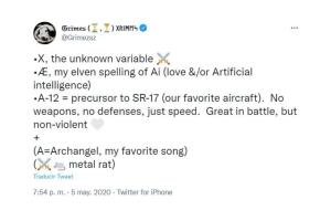 Grimes explica el nombre de su primer hijo en Twitter