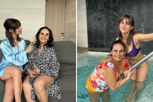 Nashla Aguilar con su mamá.