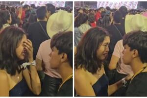 Novios captados peleando.