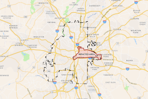 Zonas de Atlanta que se encuentran sin servicio de agua este lunes 3 de junio tras rupturas en tuberías