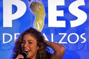 Colombian singer Shakira smiles during a