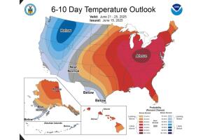 Región de EEUU que tendrá temperaturas por encima de lo normal del 21 al 25 de junio