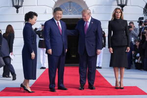Donald Trump y Melania reciben a Xi Jinping y Peng Liyuan en la Casa Blanca