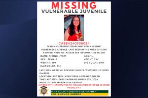 Nicole Hyatt fue vista por última vez el 6 de marzo cerca de 12000 N Springfield Road