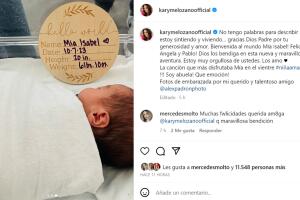Esta es la primera foto de Mía Isabel, la nieta de Karyme Lozano. 