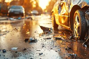 Car Accident Damage Close-Up