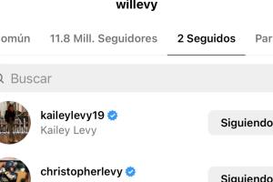 En Instagram, William Levy solo sigue dos cuentas: las de sus hijos Christopher y Kailey.
