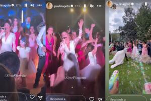 Paulina Goto hasta cantó en su boda mientras su ahora esposo tocaba la  guitarra.
