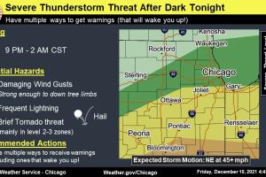 Alertan por mal clima en Chicago.