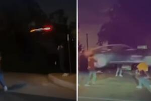 Acrobacia de un Tesla en Los Ángeles.