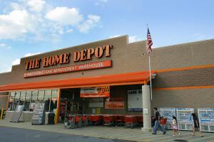 Customers arrive at the Home Depot store