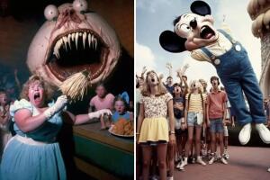 Inteligencia Artificial ilustró cómo se vería Disneyland si fuese un parque de terror