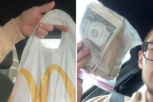 Joven encontró 5 mil de dólares en su pedido de comida