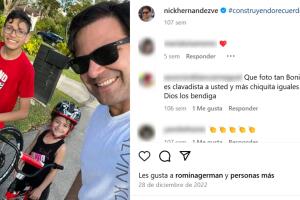 La hija menor de 'La Venenosa' aparece en esta foto de diciembre de 2022 junto a Nick Hernández y uno de sus hijos mayores.