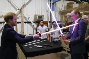 The Duke Of Cambridge And Prince Harry Visit The "Star Wars" Film Set