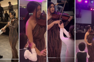 Niños interrumpen a violinista durante presentación en boda: video viral en TikTok