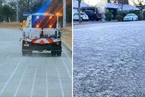 conducir con nieve hielo frente frío invierno Texas