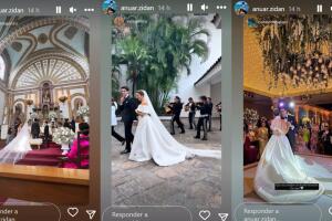 El vestido de novia de Maity Interiano fue creación de la diseñadora española Rosa Clará. 