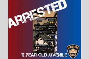 niño 12 años arrestado amenazas tiroteo escolar san antonio texas