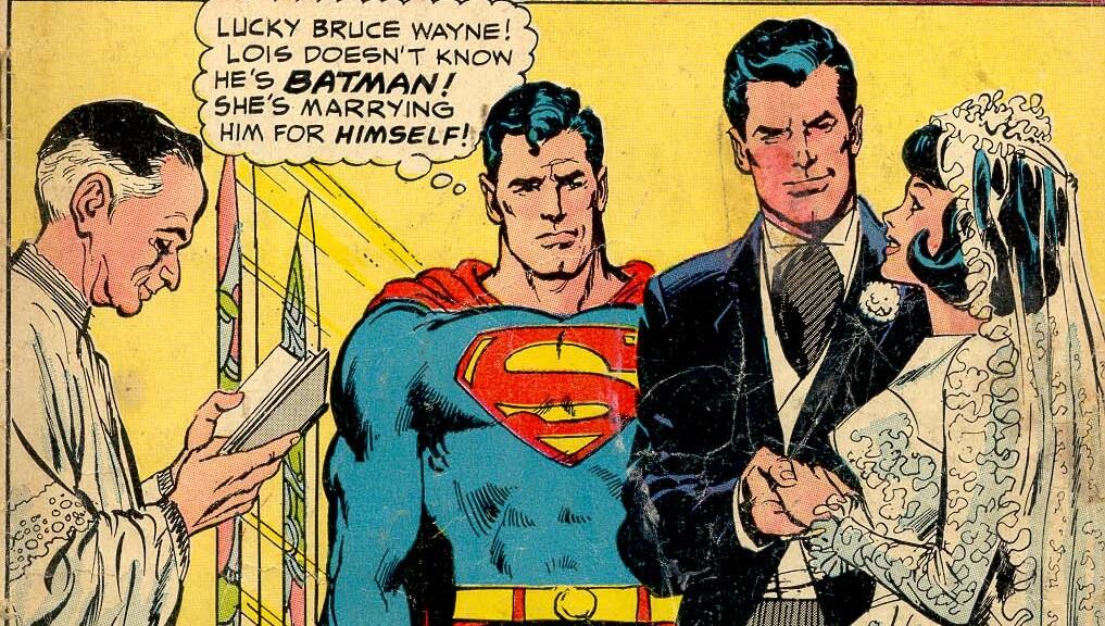 Bruce Wayne en su boda con Lois Lane
