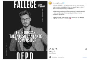 En las redes de ¡Siéntese Quien Pueda! se informó la muerte de Fede Dorcaz.