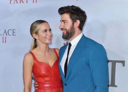 US/British actress Emily Blunt (L) and husband US actor John Krasinski attend Paramount Pictures' "A Quiet Place Part II" world premiere at Rose Theater, Jazz at Lincoln Center on March 8, 2020 in New York City. (Photo by Angela Weiss / AFP) (Photo by ANGELA WEISS/AFP via Getty Images)