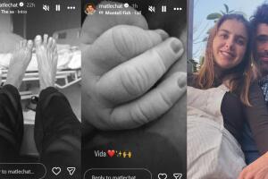 La foto del centro es la primera imagen del segundo bebé que tienen juntos Michelle Renaud y Matías Novoa, cuya llegada al mundo ocurrió este 1 de febrero.  