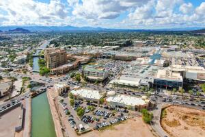 Aerial view of Scottsdale city with small river