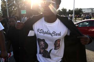 Demonstrators Protest Against Recent Sacramento Police Shooting Of Unarmed Black Man