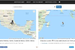 El mapa de las Antípodas permite saber qué país está al otro lado del mundo