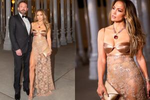 Este fue el look dorado por el que se decidió JLo para acudir junto a Ben Affleck a la Gala LACMA Art+Film 2023.