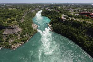 Aerials of U.S.-Canada Border Along The Niagara River