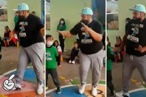 Padre e hijo bailando