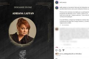 Así se dio a conocer la muerte de la actriz Adriana Laffán. 