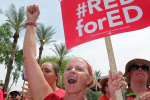 Arizona Teachers Go On Strike And March To State Capitol