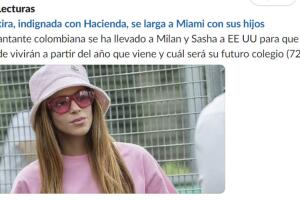Esta era la imagen de prevista cuando se compartía la nota del portal de la revista española Lecturas en donde se afirmaba que Shakira se había ido con sus hijos a Miami el pasado fin de semana.     
