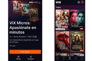 Menú ViX MicrO en la app de ViX