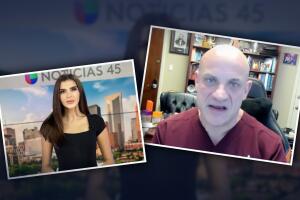 Nathaly Alcalá, presentadora de Univision 45, habla con el doctor Joseph Varon sobre covid-19 en Houston