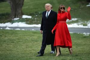 President Trump, First Lady, And Son Barron Depart White House En Route To Mar-a-Lago For Weekend