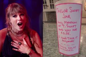 Esposo de una 'swiftie' pone una 'multa' de 25 centavos cada vez que ella hable de Taylor Swift.