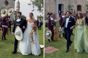 Eduardo Capetillo entregó a su hija e el altar, mientras que Nader llegó del brazo de su madre