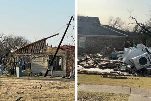 daños tornado en Jacksboro 