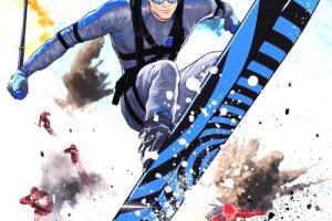 Dick Grayson esquiando al mejor estilo James Bond