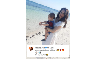 Irán Castillo y su hijo