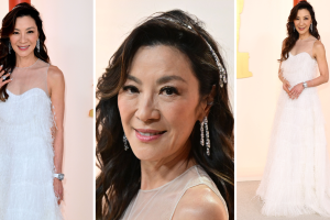Michelle Yeoh en la alfombra roja de los premios Oscar 2023