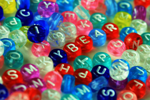 Mostacillas con letras