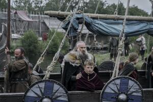 Soren Pilmark as Sweyn Forkbeard, Stefan Haukur Jóhannesson as Magnus in episode 201 of Vikings Valhalla. Cr. Bernard Walsh Netflix.jpg