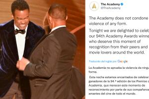 Con este tuit, la Academia reaccionó ante el altercado entre Will Smith y Chris Rock.