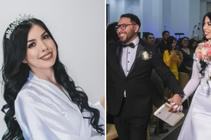 Vestido de novia se rompe antes de la ceremonia religiosa: video de su reacción al final se hace viral en TikTok